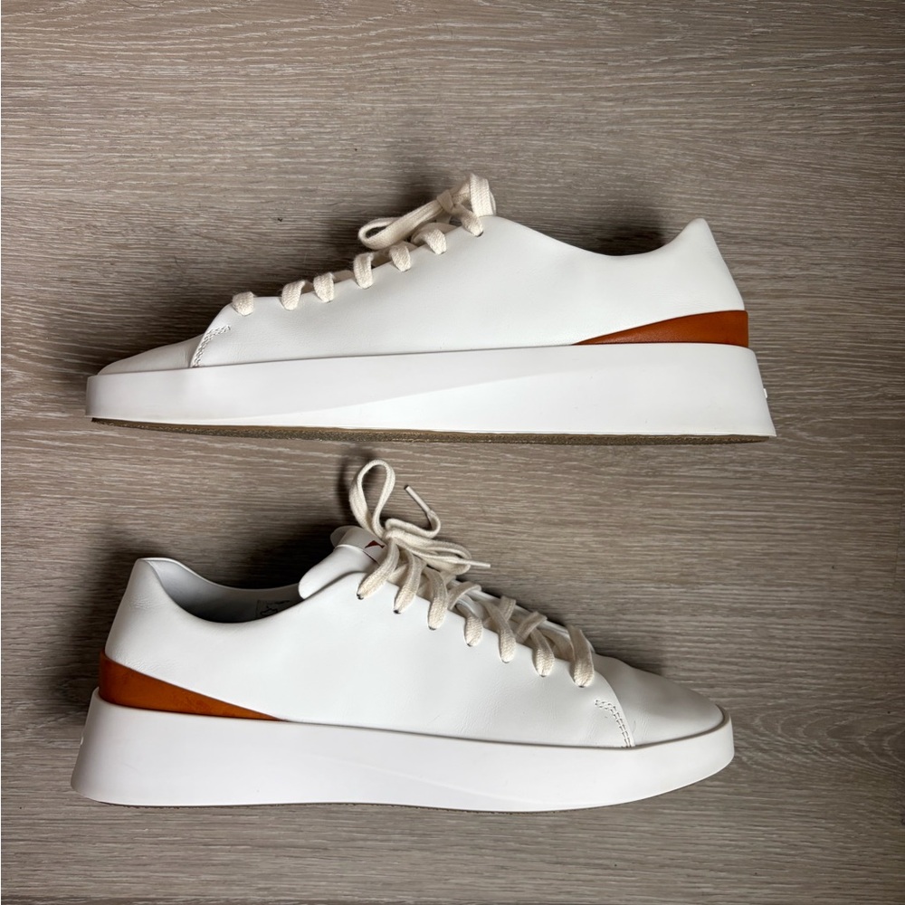 Men's White and Brown Sneakers